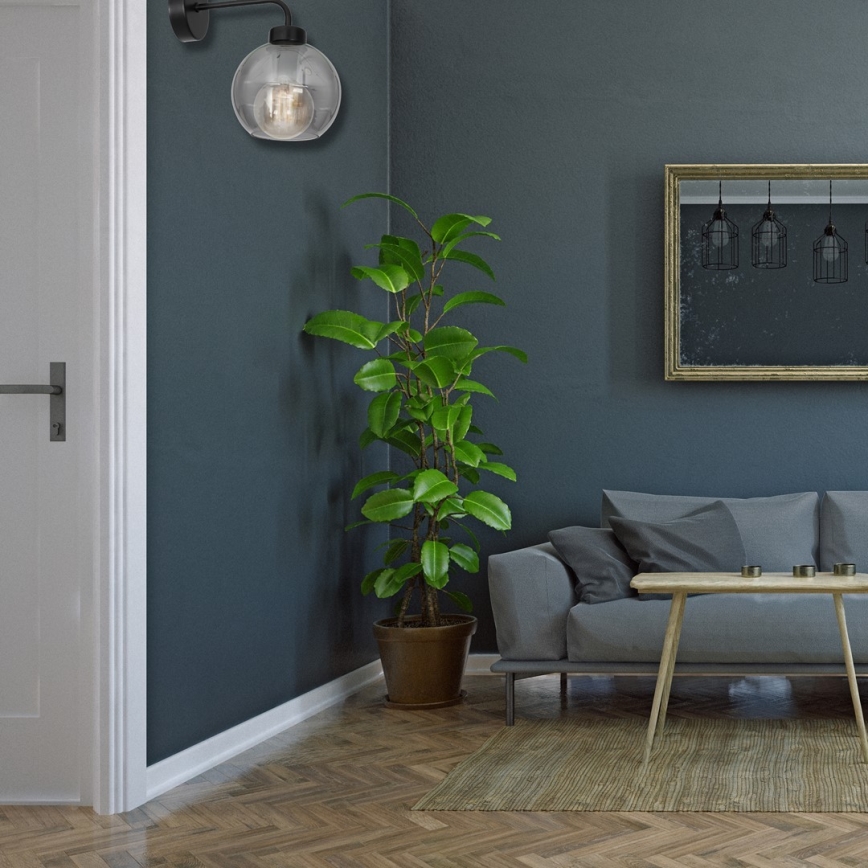 Seinävalaisin SOFIA 1xE27/60W/230V musta