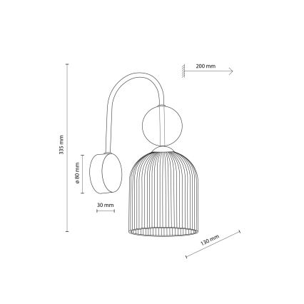 Seinävalaisin SOPHIA 1xE14/10W/230V musta/savunbeige