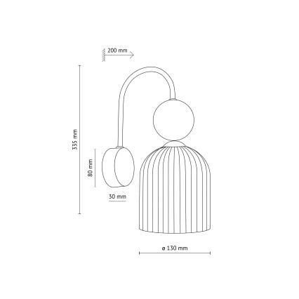 Seinävalaisin SOPHIA 1xE14/10W/230V musta/vihreä/savuinen beige