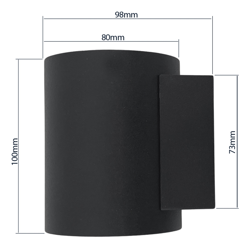 Seinävalaisin SQUALLA TUBA 1xG9/50W/230V musta/kultainen