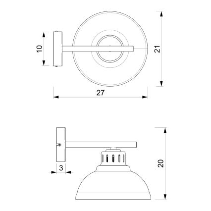 Seinävalaisin SVEN 1xE27/15W/230V messinki