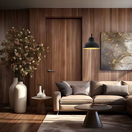 Seinävalaisin SVEN 1xE27/15W/230V musta/kulta