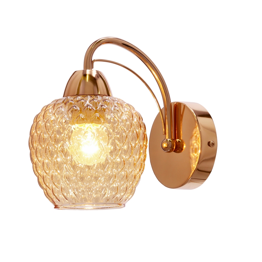 Seinävalaisin TOBIAS 1xE27/40W/230V Ruusukulta