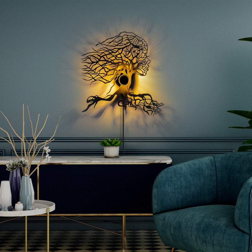 Seinävalaisin TREE WOMAN 1xE27/40W/230V musta