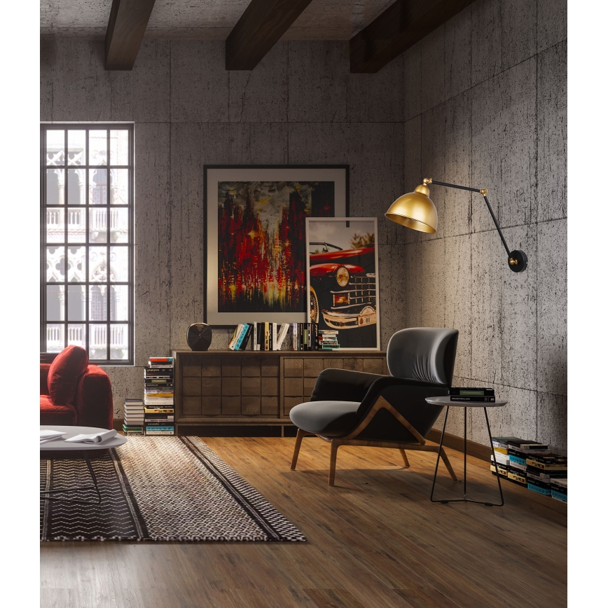 Seinävalaisin TRUCK 1xE27/40W/230V kultainen/musta