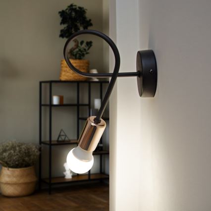 Seinävalaisin TUBE 1xE27/15W/230V musta