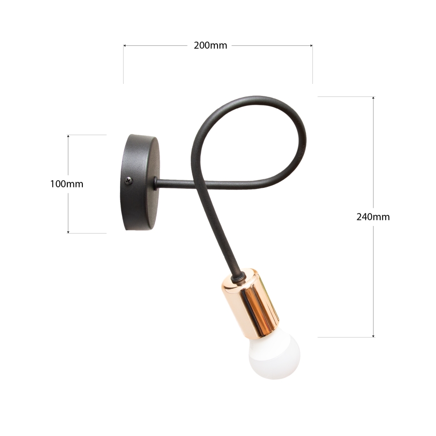 Seinävalaisin TUBE 1xE27/15W/230V musta