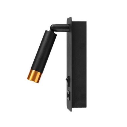 Seinävalaisin USB-laturilla 1xG9/35W/230V musta/kulta