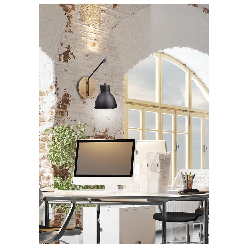 Seinävalaisin VARIO 1xE27/60W/230V Koivu