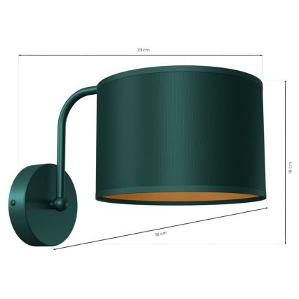 seinävalaisin VERDE 1xE27/60W/230V vihreä