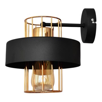 Seinävalaisin VOLTA 1xE27/15W/230V 23 cm musta/kultainen