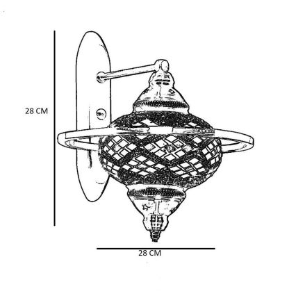 Seinävalaisin YENI 1xE27/40W/230V pronssinen