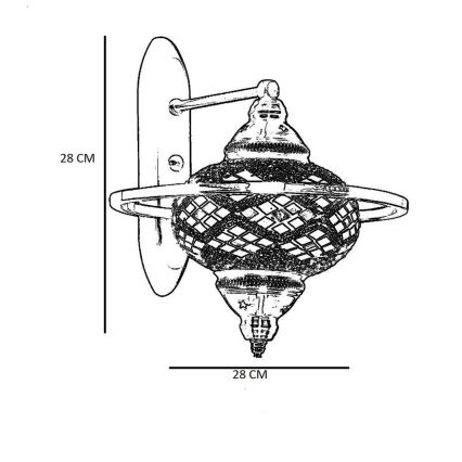 Seinävalaisin YENI 1xE27/40W/230V pronssinvärinen