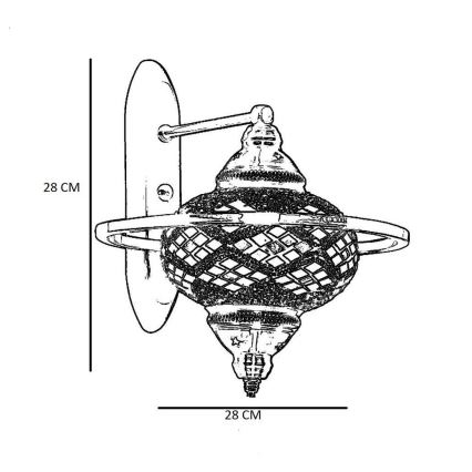 Seinävalaisin YENI 1xE27/40W/230V pronssinvärinen
