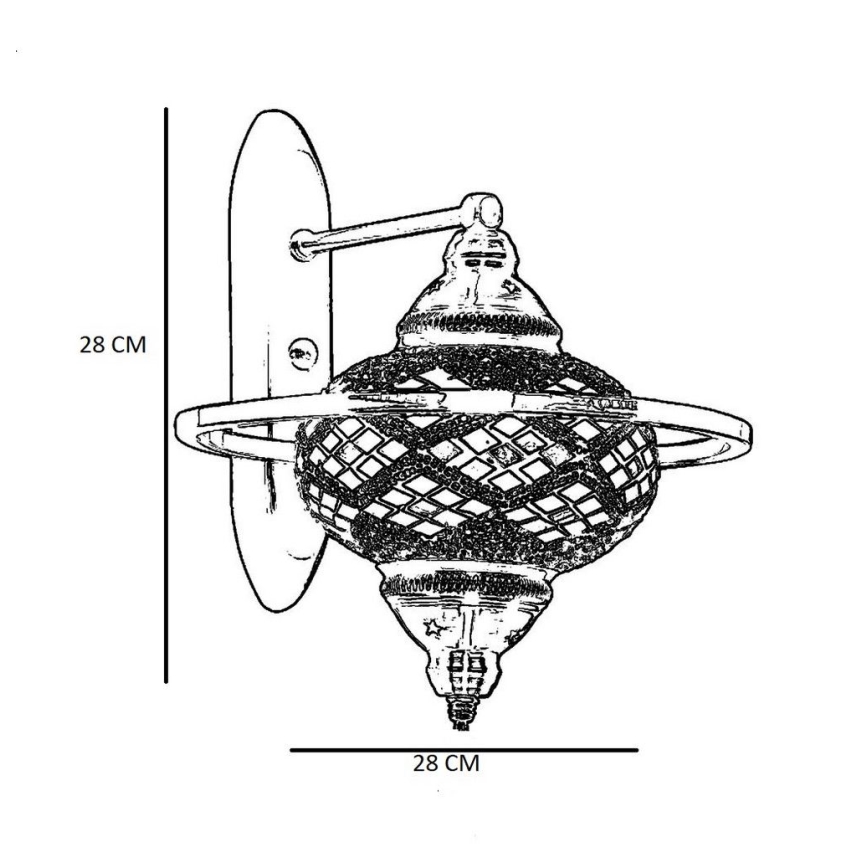 Seinävalaisin YENI 1xE27/40W/230V pronssinvärinen