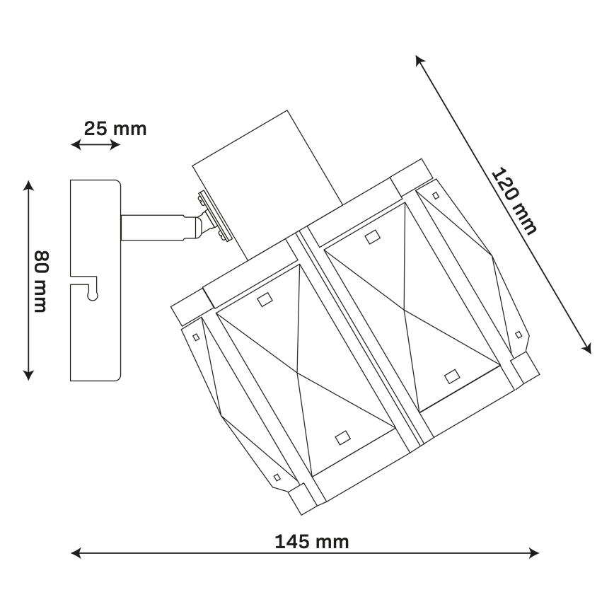 Seinävalaisin ZAHARA 1xE27/10W/230V musta