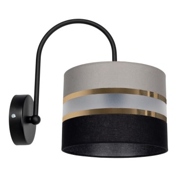 Seinävalo CORAL 1xE27/60W/230V musta/harmaa