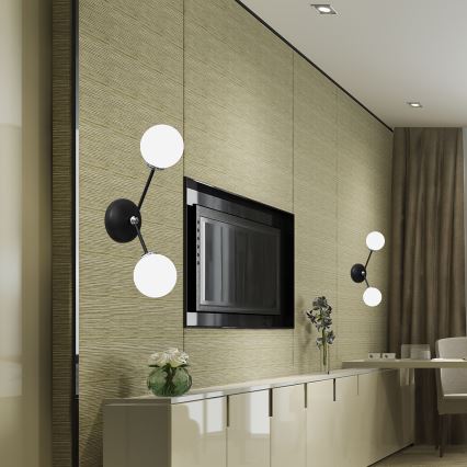 Seinävalo JOY 2xE14/40W/230V musta/kiiltävä kromi