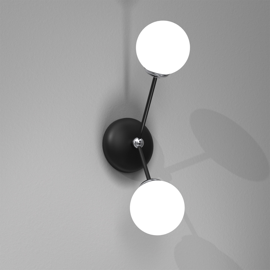 Seinävalo JOY 2xE14/40W/230V musta/kiiltävä kromi