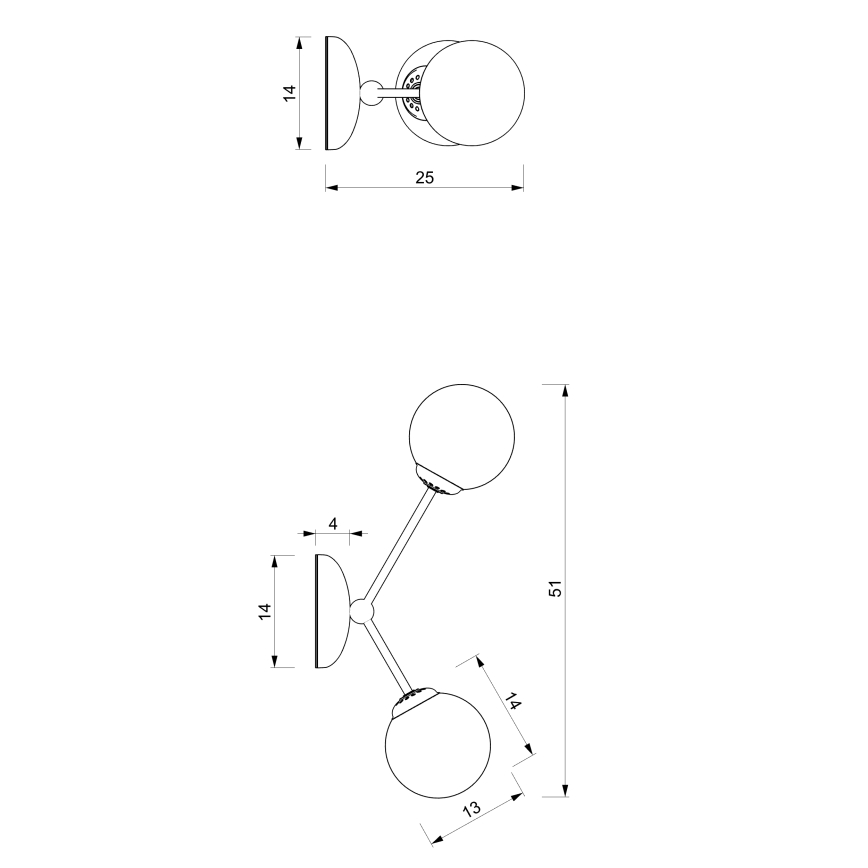 Seinävalo JOY 2xE14/40W/230V valkoinen/kiiltävä kromi