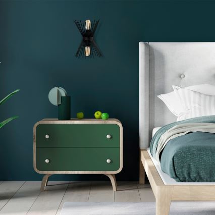 Seinävalo KIRPI 2xE27/40W/230V musta