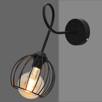 Seinävalo OXFORD 1xE27/15W/230V musta