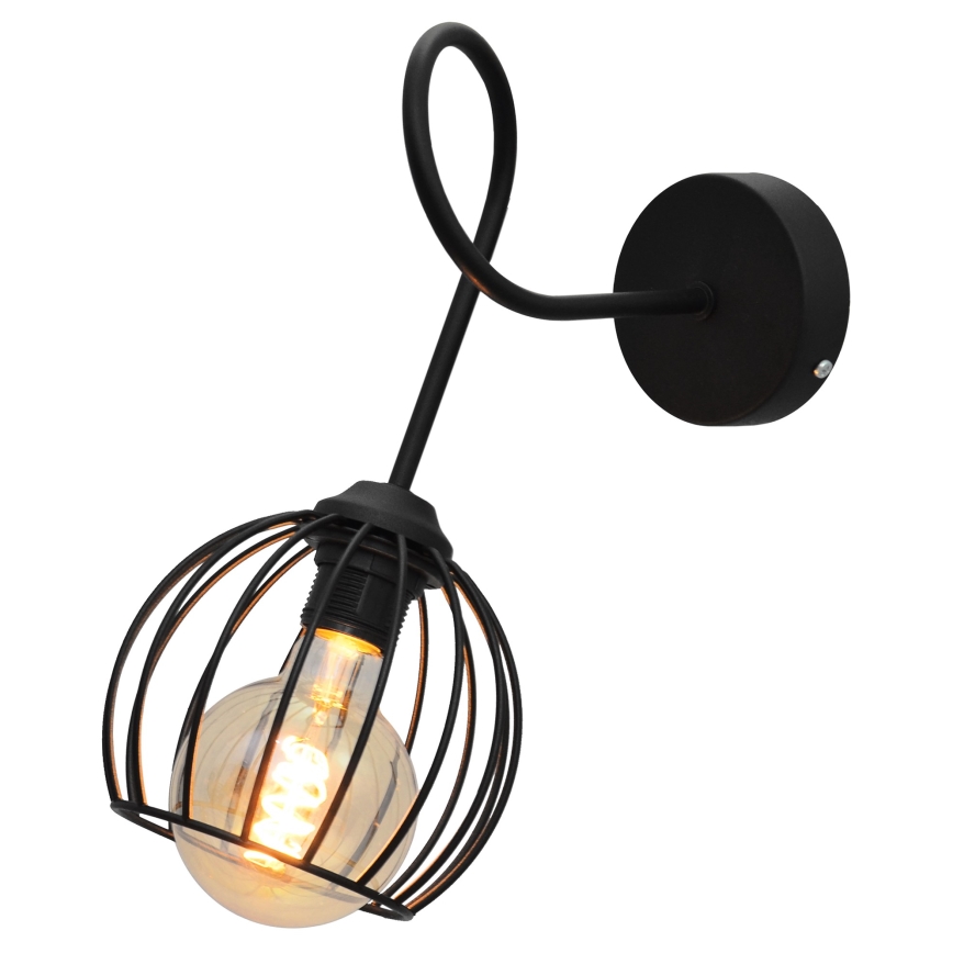 Seinävalo OXFORD 1xE27/15W/230V musta