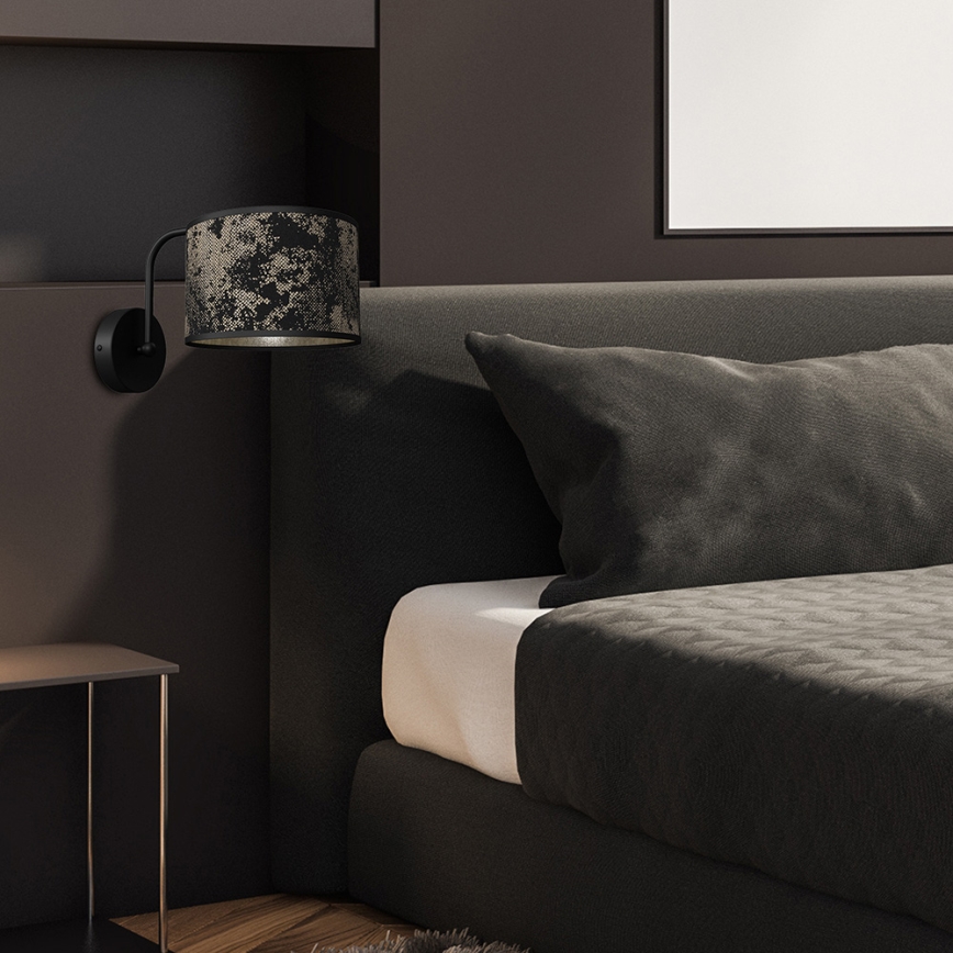 Seinävalo SATINO 1xE27/60W/230V musta/kulta