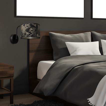 Seinävalo SATINO 1xE27/60W/230V musta/kulta