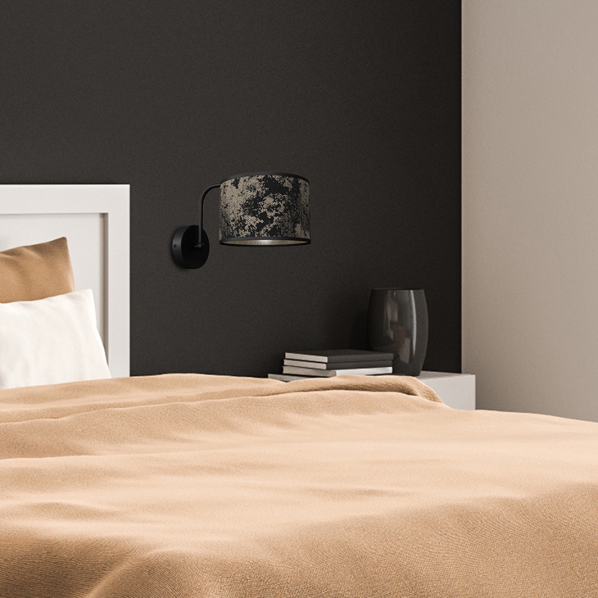 Seinävalo SATINO 1xE27/60W/230V musta/kulta