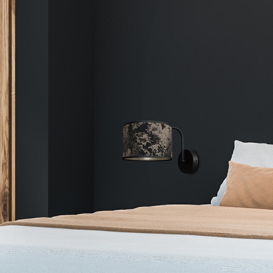 Seinävalo SATINO 1xE27/60W/230V musta/kulta