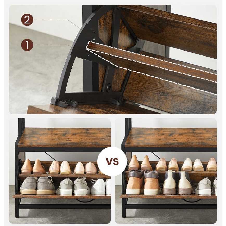 Seisova naulakko NAVOR ruskea/musta