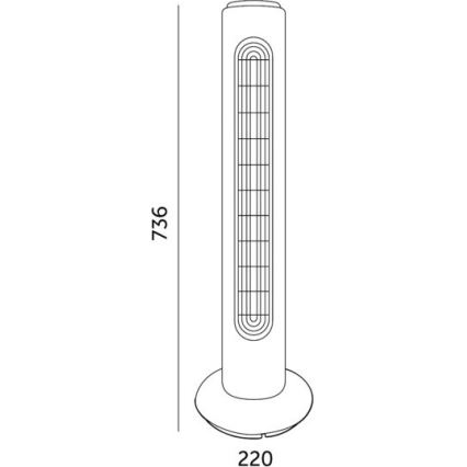 Seisova tuuletin VENLO 45W/230V 73,6 cm musta