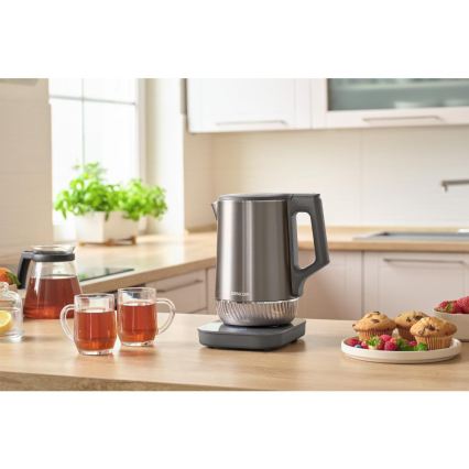Sencor - 1,7 l vedenkeitin säädettävällä lämpötilalla 1800W/230V ruostumaton teräs