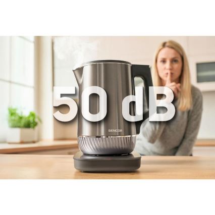Sencor - 1,7 l vedenkeitin säädettävällä lämpötilalla 1800W/230V ruostumaton teräs
