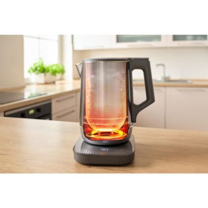 Sencor - 1,7 l vedenkeitin säädettävällä lämpötilalla 1800W/230V ruostumaton teräs