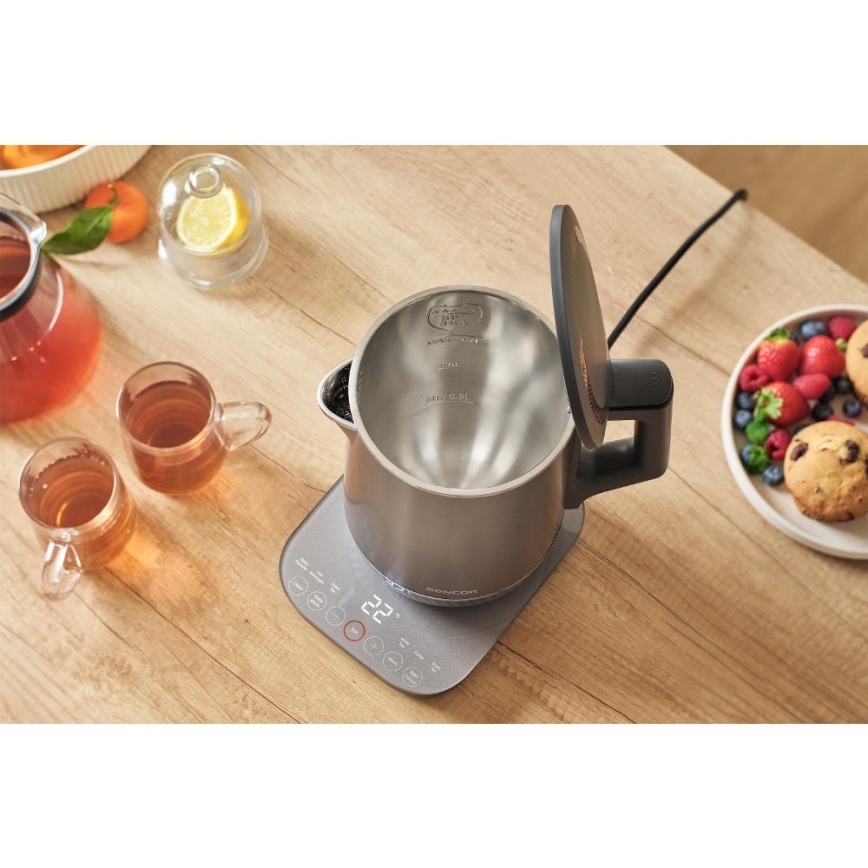 Sencor - 1,7 l vedenkeitin säädettävällä lämpötilalla 1800W/230V ruostumaton teräs