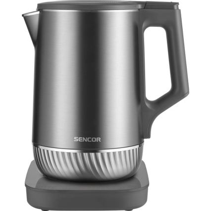 Sencor - 1,7 l vedenkeitin säädettävällä lämpötilalla 1800W/230V ruostumaton teräs