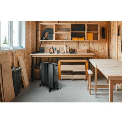 Sencor - 11-levyinen öljytäytteinen lämmitin 1000/1200/2400W/230V Wi-Fi musta