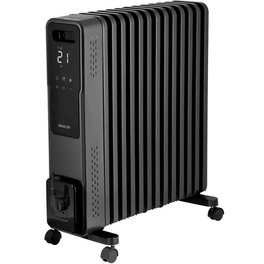 Sencor - 13-osainen öljytäytteinen patteri 1000/1500/2730 W/230 V Wi-Fi musta