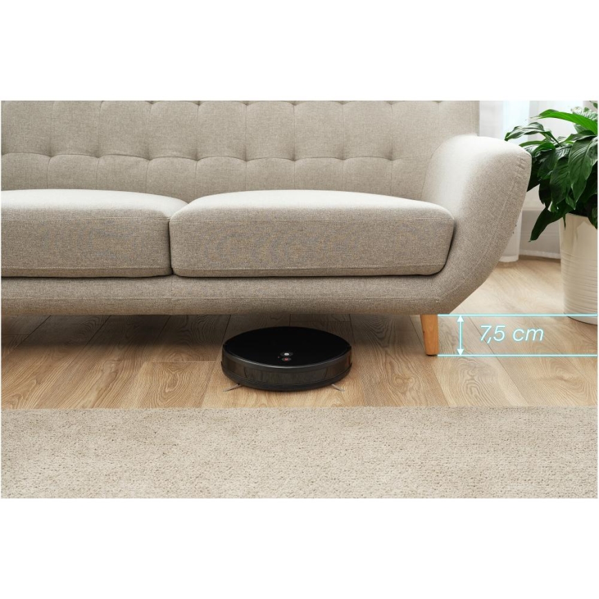 Sencor - 2‑in‑1 robotti-imuri ja moppi, 16 W/2600 mAh, Wi‑Fi, musta + kaukosäädin