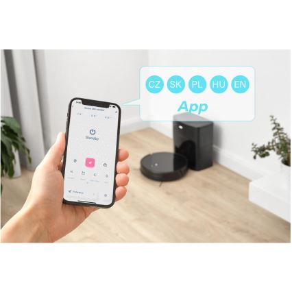 Sencor - 2‑in‑1 robotti-imuri ja moppi, 16 W/2600 mAh, Wi‑Fi, musta + kaukosäädin