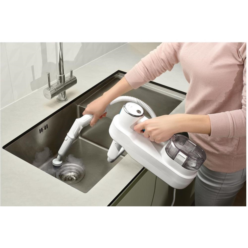 Sencor - Monitoiminen höyrymoppi 2-in-1 1500W/230V IPX4 valkoinen