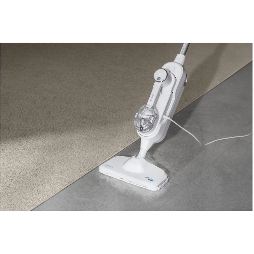 Sencor - Monitoiminen höyrymoppi 2-in-1 1500W/230V IPX4 valkoinen