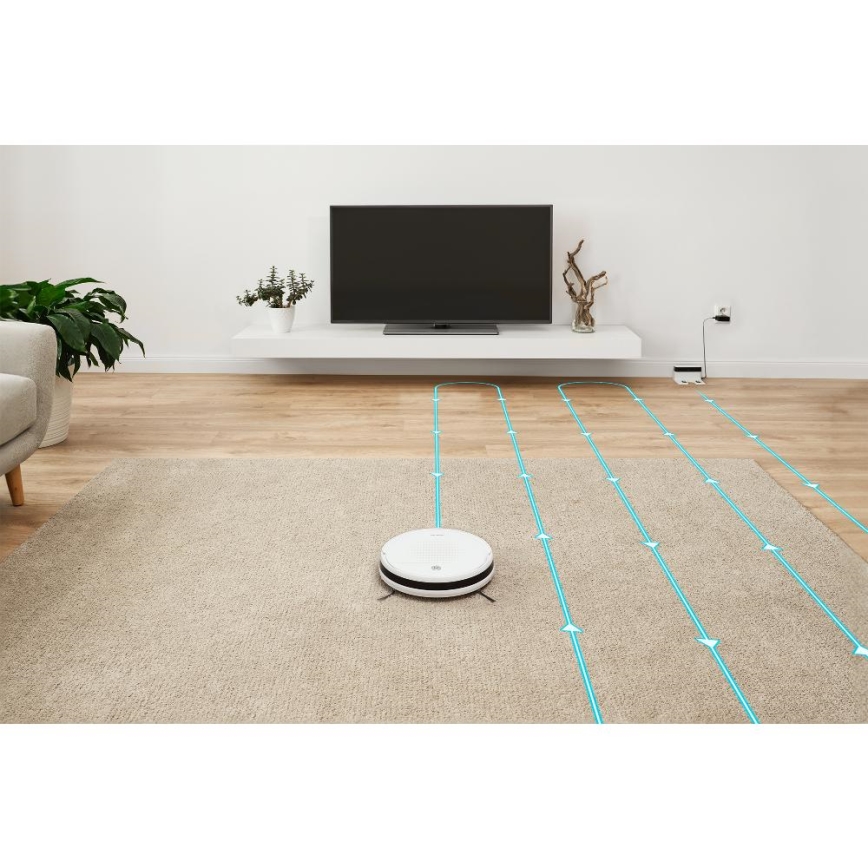 Sencor - Robotti-imuri ja moppi 2-in-1 18W/1500 mAh valkoinen + kaukosäädin