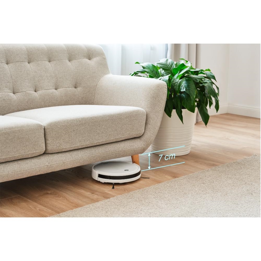 Sencor - Robotti-imuri ja moppi 2-in-1 18W/1500 mAh valkoinen + kaukosäädin
