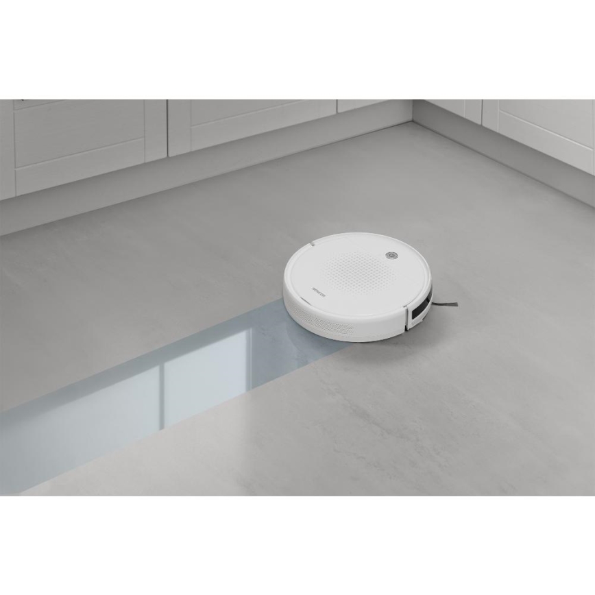 Sencor - Robotti-imuri ja moppi 2-in-1 18W/1500 mAh valkoinen + kaukosäädin