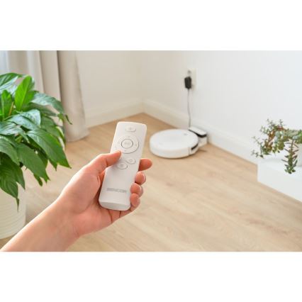Sencor - Robotti-imuri ja moppi 2-in-1 18W/1500 mAh valkoinen + kaukosäädin
