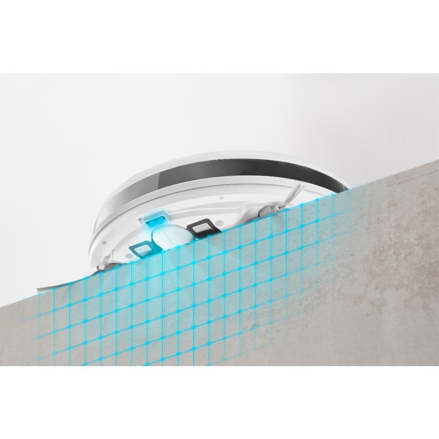 Sencor - Robotti-imuri ja moppi 2-in-1 18W/1500 mAh valkoinen + kaukosäädin