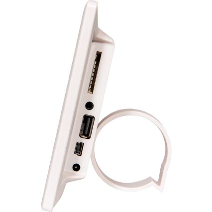 Sencor - 7 digitaalinen valokuvakehys kaiuttimella 230V, valkoinen + kaukosäädin